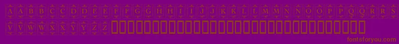 KrDecoCapsOne-fontti – ruskeat fontit violetilla taustalla