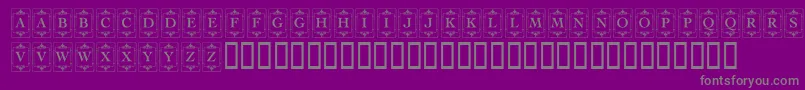 フォントKrDecoCapsOne – 紫の背景に灰色の文字