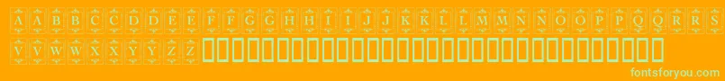 Шрифт KrDecoCapsOne – зелёные шрифты на оранжевом фоне