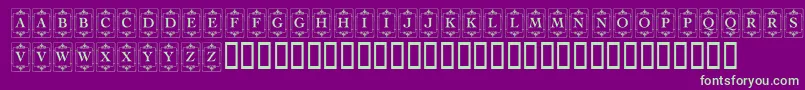 フォントKrDecoCapsOne – 紫の背景に緑のフォント