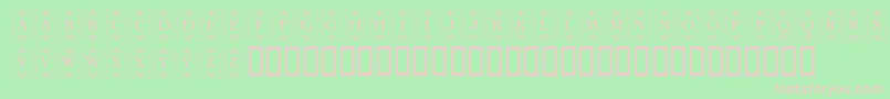 フォントKrDecoCapsOne – 緑の背景にピンクのフォント