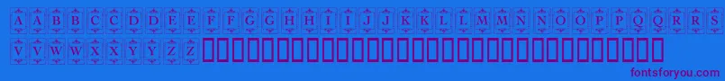 KrDecoCapsOne-Schriftart – Violette Schriften auf blauem Hintergrund