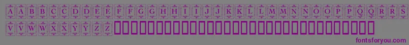 フォントKrDecoCapsOne – 紫色のフォント、灰色の背景