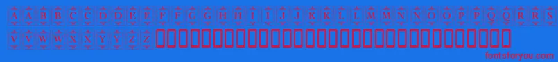 KrDecoCapsOne Font – Red Fonts on Blue Background