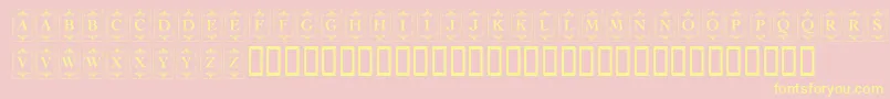 Шрифт KrDecoCapsOne – жёлтые шрифты на розовом фоне