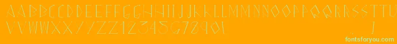 FarewellRegular Font – Green Fonts on Orange Background