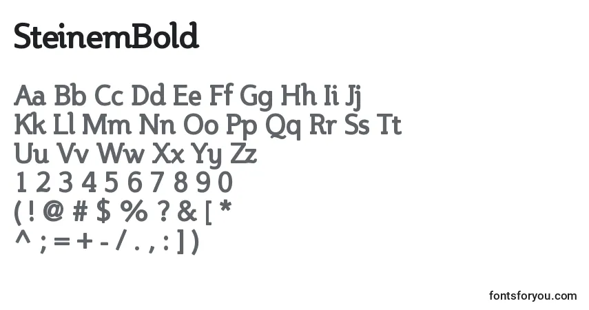 Schriftart SteinemBold – Alphabet, Zahlen, spezielle Symbole