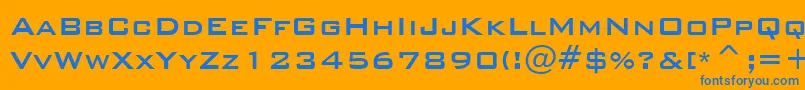 フォントFortisSsi – オレンジの背景に青い文字