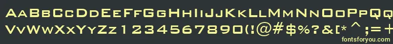 フォントFortisSsi – 黒い背景に黄色の文字