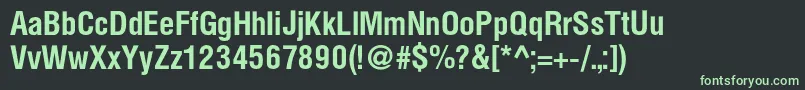 フォントHelioscondcBold – 黒い背景に緑の文字