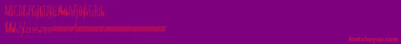 Weitere Informationen zur Talkinglouder-Schriftart Talkinglouder-Schriftart – Rote Schriften auf violettem Hintergrund