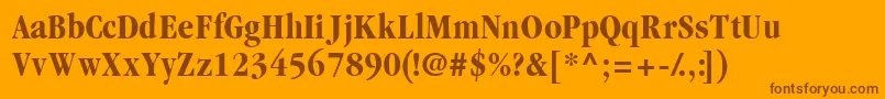 Garamondblackcondssk-Schriftart – Braune Schriften auf orangefarbenem Hintergrund