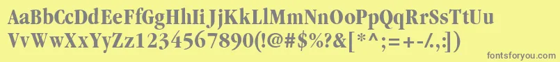 Garamondblackcondssk Font – Gray Fonts on Yellow Background