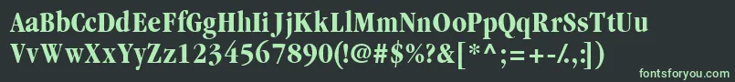 フォントGaramondblackcondssk – 黒い背景に緑の文字