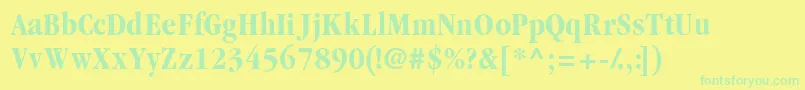 Garamondblackcondssk Font – Green Fonts on Yellow Background