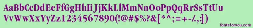 Garamondblackcondssk Font – Purple Fonts on Green Background