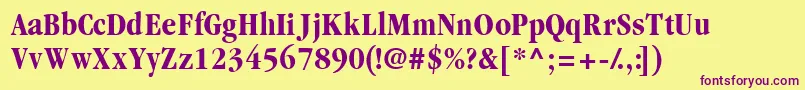 Garamondblackcondssk Font – Purple Fonts on Yellow Background