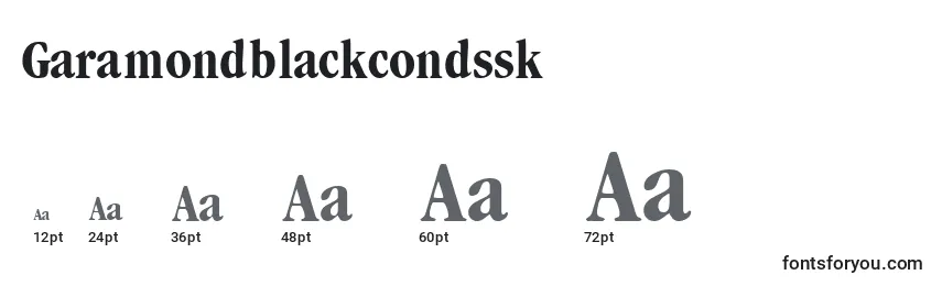 Размеры шрифта Garamondblackcondssk