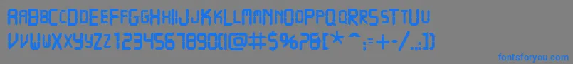 VcrscapssskBold-Schriftart – Blaue Schriften auf grauem Hintergrund