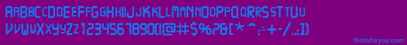 VcrscapssskBold Font – Blue Fonts on Purple Background