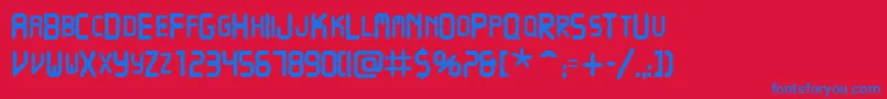 Шрифт VcrscapssskBold – синие шрифты на красном фоне