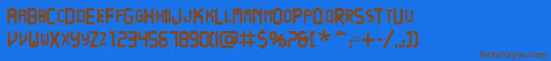 Шрифт VcrscapssskBold – коричневые шрифты на синем фоне