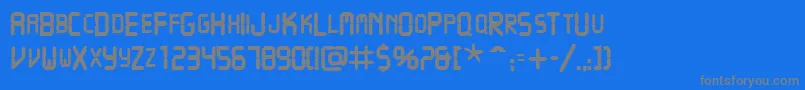 Czcionka VcrscapssskBold – szare czcionki na niebieskim tle