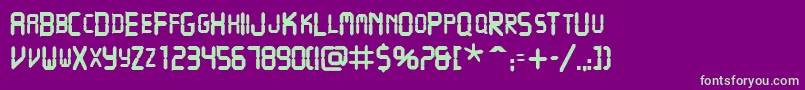 VcrscapssskBold Font – Green Fonts on Purple Background