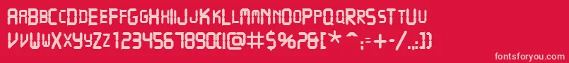 VcrscapssskBold Font – Pink Fonts on Red Background