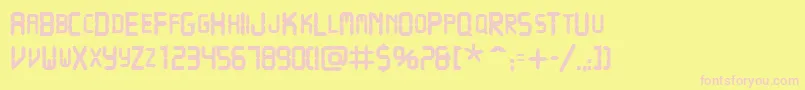 VcrscapssskBold Font – Pink Fonts on Yellow Background