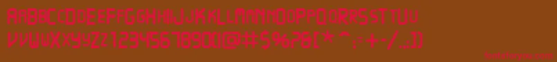 VcrscapssskBold Font – Red Fonts on Brown Background