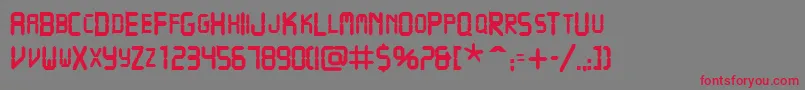 VcrscapssskBold Font – Red Fonts on Gray Background