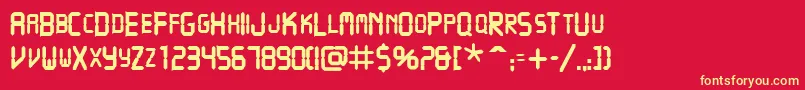 VcrscapssskBold Font – Yellow Fonts on Red Background