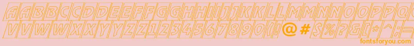 RewindertitulcmotloblRegular-Schriftart – Orangefarbene Schriften auf rosa Hintergrund