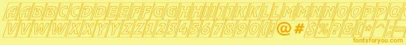 RewindertitulcmotloblRegular Font – Orange Fonts on Yellow Background