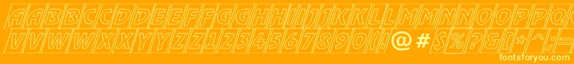 フォントRewindertitulcmotloblRegular – オレンジの背景に黄色の文字