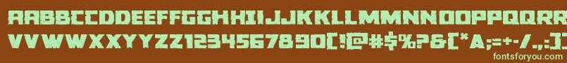 Colossusexpand-fontti – vihreät fontit ruskealla taustalla