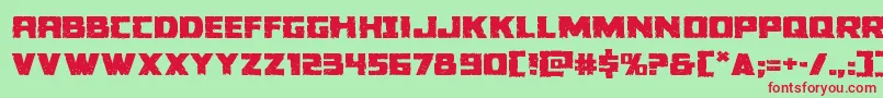 Colossusexpand-Schriftart – Rote Schriften auf grünem Hintergrund