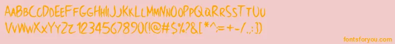 fuente BrowncrowPersonalUseOnly – Fuentes Naranjas Sobre Fondo Rosa