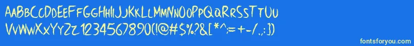 BrowncrowPersonalUseOnly Font – Yellow Fonts on Blue Background