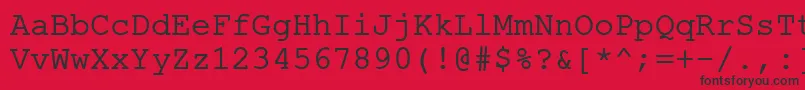 フォントErKurier1251 – 赤い背景に黒い文字