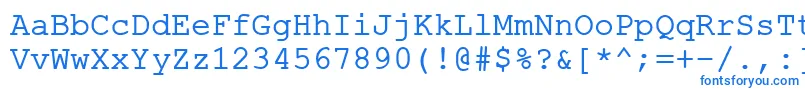 フォントErKurier1251 – 白い背景に青い文字