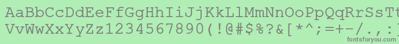 フォントErKurier1251 – 緑の背景に灰色の文字