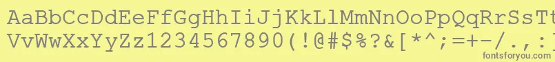 フォントErKurier1251 – 黄色の背景に灰色の文字