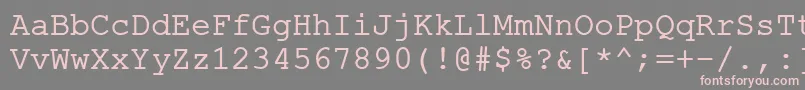 ErKurier1251-fontti – vaaleanpunaiset fontit harmaalla taustalla
