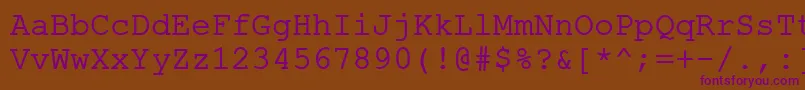 ErKurier1251-fontti – violetit fontit ruskealla taustalla