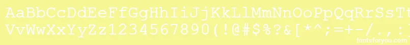 ErKurier1251-fontti – valkoiset fontit keltaisella taustalla