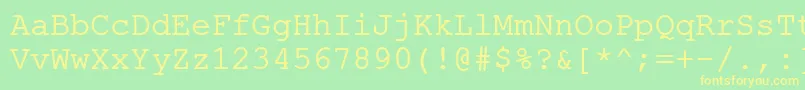 フォントErKurier1251 – 黄色の文字が緑の背景にあります