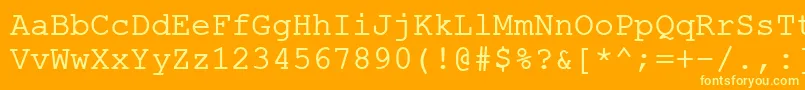 Шрифт ErKurier1251 – жёлтые шрифты на оранжевом фоне