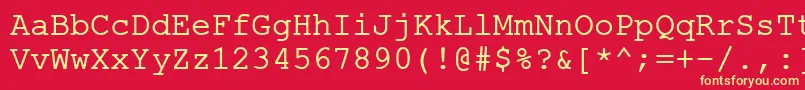 Шрифт ErKurier1251 – жёлтые шрифты на красном фоне